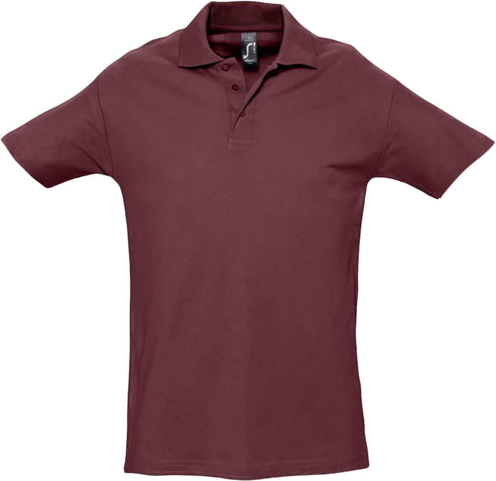 Рубашка поло мужская Spring 210, бордовая - купить оптом