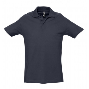 Рубашка поло мужская Spring 210 темно-синяя (navy) - купить оптом