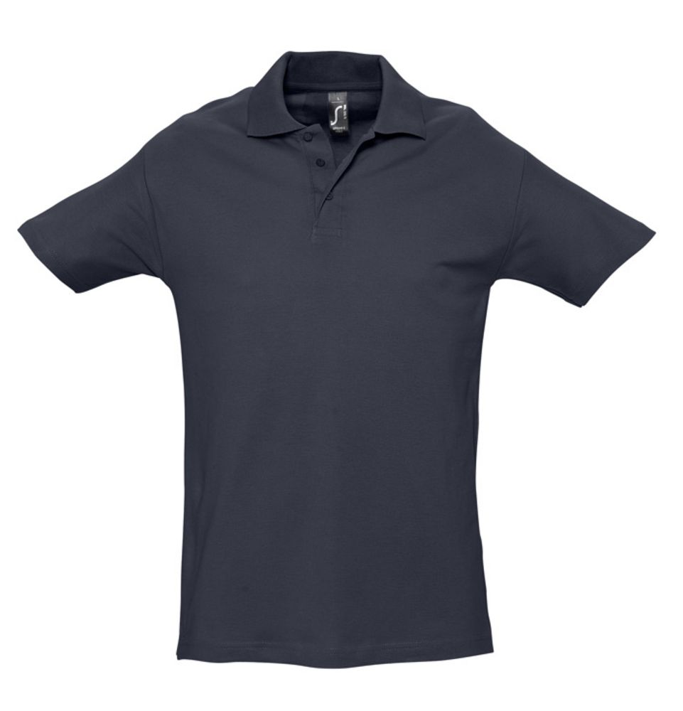 Рубашка поло мужская Spring 210 темно-синяя (navy) - купить оптом
