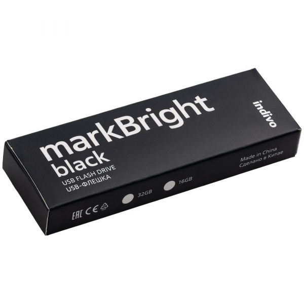 Флешка markBright Black с синей подсветкой, 32 Гб - купить оптом