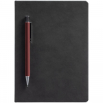 Ежедневник Magnet с ручкой, черный с коричневым, фото 1
