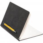 Ежедневник Magnet с ручкой, черный с желтым, фото 2