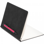 Ежедневник Magnet с ручкой, черный с розовым, фото 2