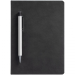 Ежедневник Magnet с ручкой, черный с белым, фото 1