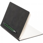 Ежедневник Magnet с ручкой, черный с зеленым, фото 2