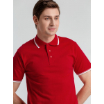 Рубашка поло мужская с контрастной отделкой Practice 270, красный/белый, фото 3