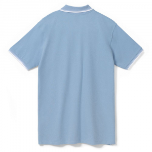 Рубашка поло мужская с контрастной отделкой Practice 270, голубой/белый - купить оптом