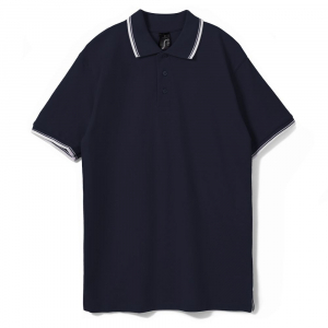 Рубашка поло мужская с контрастной отделкой Practice 270, темно-синий/белый - купить оптом
