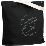 Холщовая сумка с вышивкой Esto Quod Es, черная, фото 1