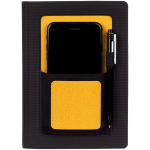 Ежедневник Mobile, недатированный, черный с желтым, фото 2