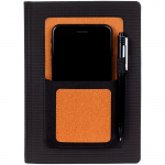 Ежедневник Mobile, недатированный, черный с оранжевым, фото 2