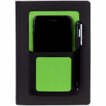 Ежедневник Mobile, недатированный, черный с зеленым, фото 2