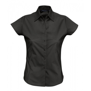 Рубашка женская с коротким рукавом Excess, черная - купить оптом
