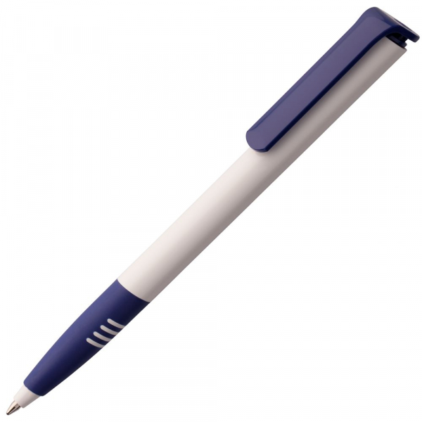 Ручка шариковая Senator Super Soft, белая с синим - купить оптом