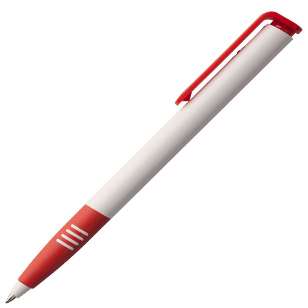 Ручка шариковая Senator Super Soft, белая с красным - купить оптом