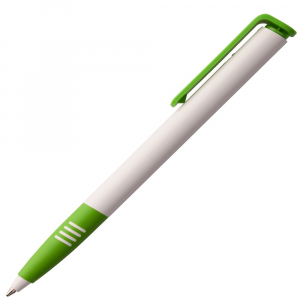 Ручка шариковая Senator Super Soft, белая с зеленым - купить оптом