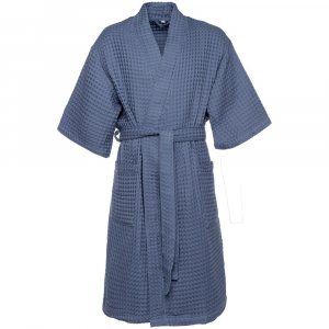 Халат вафельный мужской Boho Kimono, синий - купить оптом