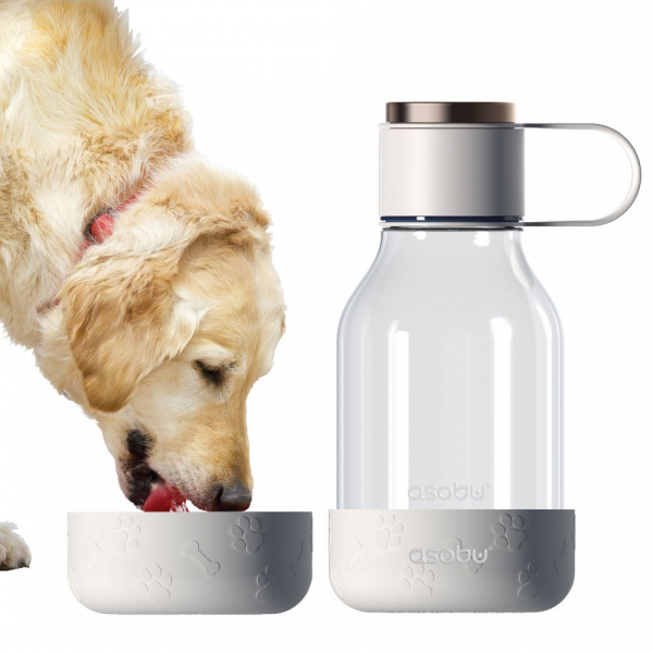 Бутылка для воды с миской для питомца Dog Water Bowl Lite, белая - купить оптом