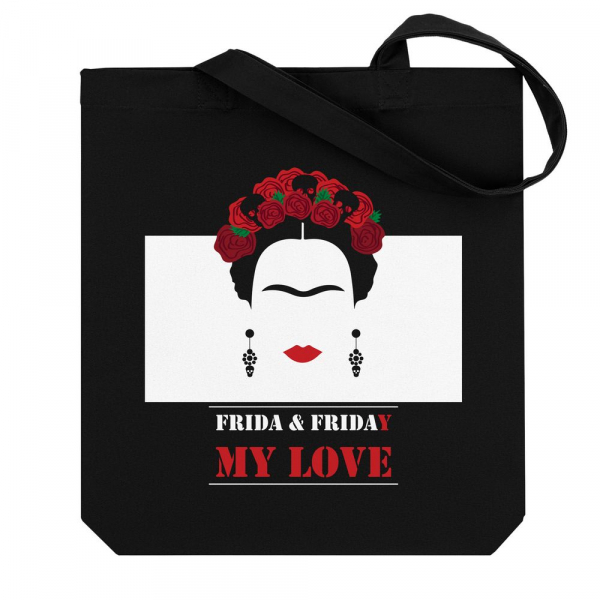 Холщовая сумка Frida & Friday, черная - купить оптом