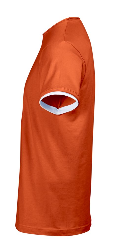 Футболка мужская с контрастной отделкой Madison 170, оранжевый/белый - купить оптом