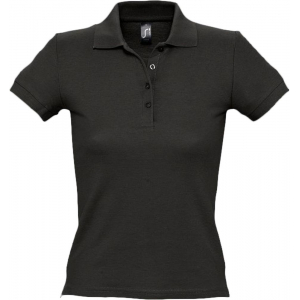 Рубашка поло женская People 210, черная - купить оптом