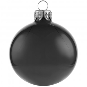 Елочный шар Gala Night в коробке, черный, 6 см - купить оптом
