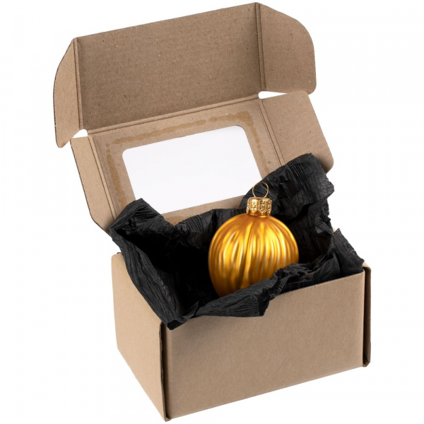 Елочная игрушка «Грецкий орех» в коробке, желтая - купить оптом