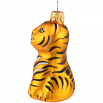 Елочная игрушка «Бенгальский тигр» в коробке, золотистая с росписью, фото 3