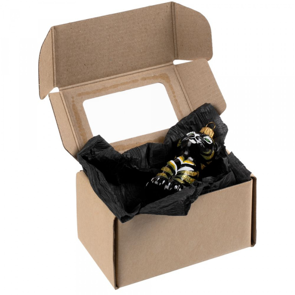 Елочная игрушка «Бенгальский тигр» в коробке, черная с росписью - купить оптом