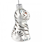 Елочная игрушка «Бенгальский тигр» в коробке, белая с росписью, фото 1