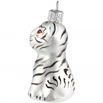 Елочная игрушка «Бенгальский тигр» в коробке, белая с росписью, фото 3