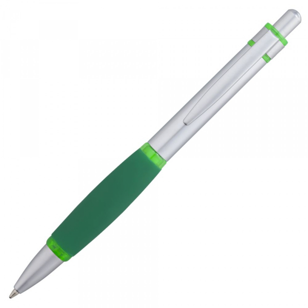 Ручка шариковая Boomer, с зелеными элементами - купить оптом