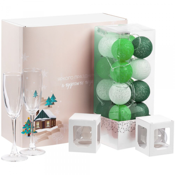 Набор Merry Moments для шампанского, зеленый - купить оптом