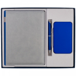 Коробка Overlap под ежедневник, аккумулятор и ручку, синяя, фото 2