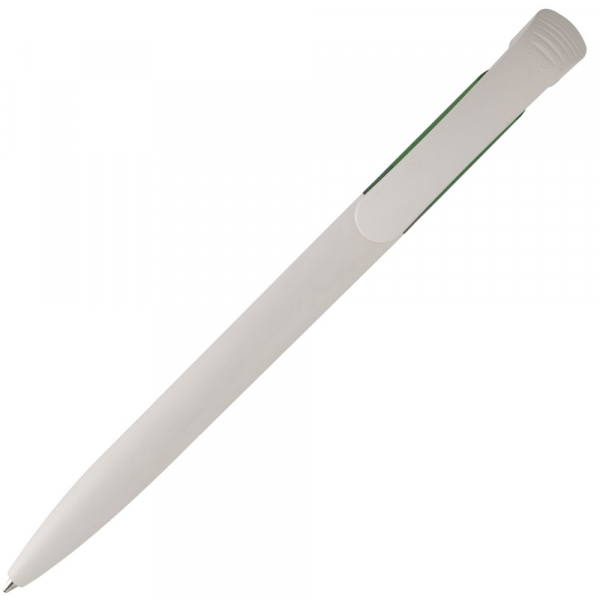 Ручка шариковая Bio-Pen, белая с зеленым - купить оптом