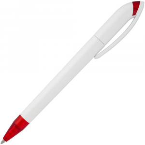 Ручка шариковая Beo Sport, белая с красным - купить оптом