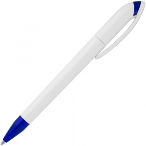 Ручка шариковая Beo Sport, белая с синим - купить оптом