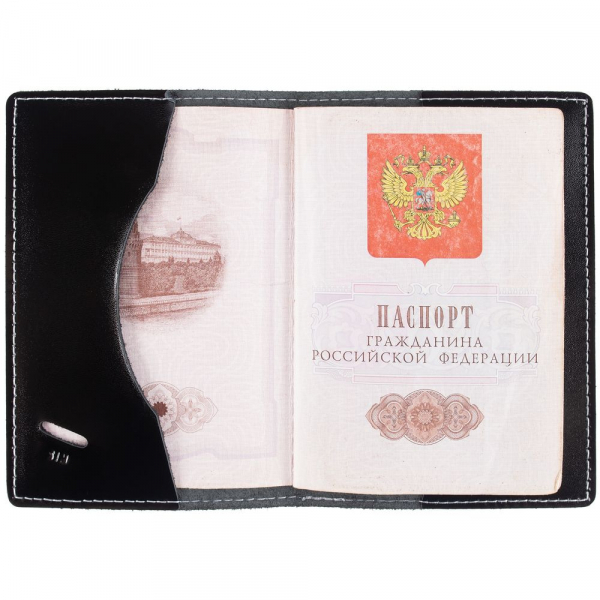 Обложка для паспорта Cover, черная - купить оптом
