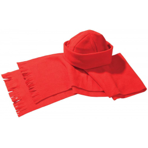 Комплект Unit Fleecy: шарф и шапка, красный - купить оптом