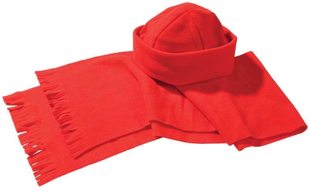 Комплект Unit Fleecy: шарф и шапка, красный - купить оптом