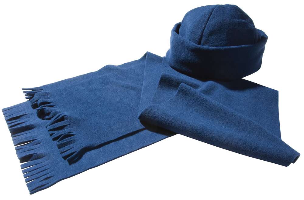 Комплект Unit Fleecy: шарф и шапка, синий - купить оптом