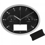 Часы настенные INSERT3 с термометром и гигрометром, белые - купить оптом