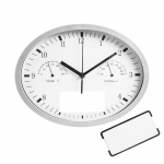 Часы настенные INSERT3 с термометром и гигрометром, черные - купить оптом