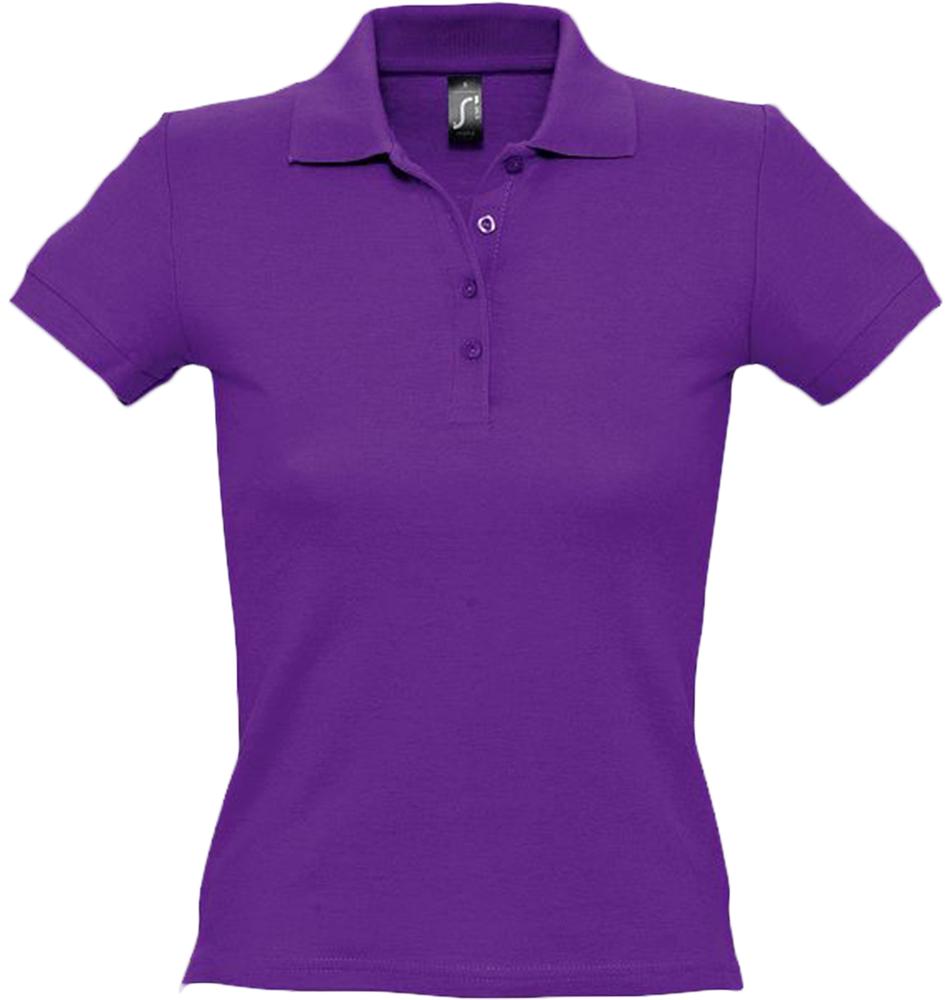 Рубашка поло женская People 210, темно-фиолетовая - купить оптом