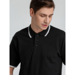 Рубашка поло мужская с контрастной отделкой Practice 270 черная, фото 3