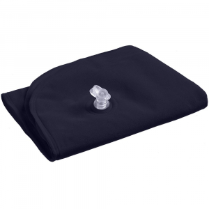 Надувная подушка под шею в чехле Sleep, темно-синяя - купить оптом