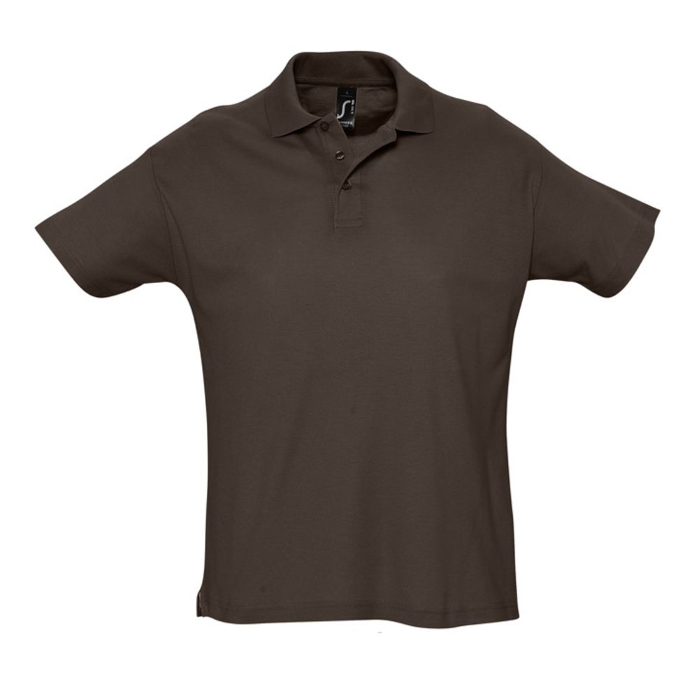 Рубашка поло мужская Summer 170, темно-коричневая (шоколад) - купить оптом