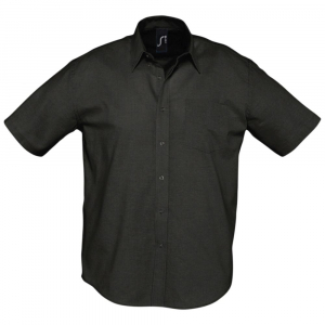 Рубашка мужская с коротким рукавом Brisbane, черная - купить оптом