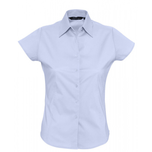 Рубашка женская с коротким рукавом Excess, голубая - купить оптом