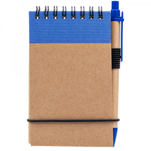 Блокнот на кольцах Eco Note с ручкой, синий - купить оптом